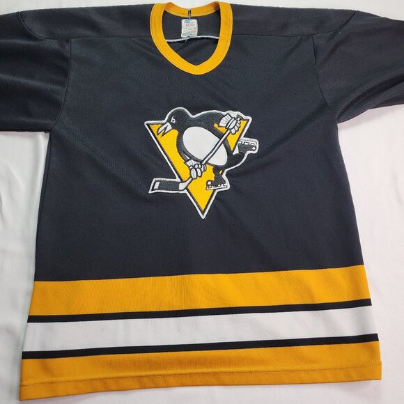 Vintage 80s Maska CCM Pittsburgh Penguins NHL Hockey Jersey (M) - Picture 5 of 9